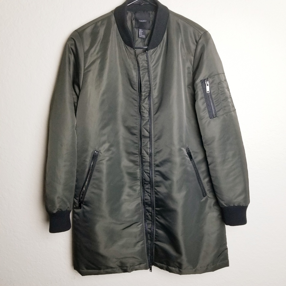FOREVER 21 | Long Bomber Jacket